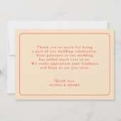 Minimalistisch Retro Groovy 60er Danke Karte (Rückseite)