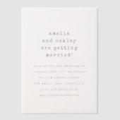 Minimalistisch Retro-Schreibmaschine Schwarz-weiß Pergament Einladungen (Vorderseite)