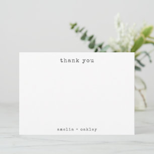 Minimalistisch Retro Schreibmaschine White Custom Dankeskarte
