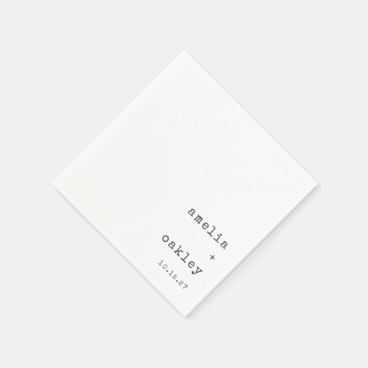 Minimalistisch Retro Schreibmaschine White Custom Serviette (Ecke)