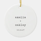Minimalistisch Retro Schreibmaschine White Wedding Keramik Ornament (Vorne)