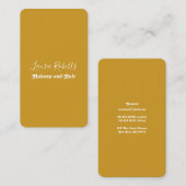 Minimalistisch Retro-Senf gelb Visitenkarte (Vorne/Hinten)