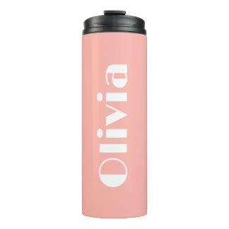 Minimalistisch Retro Text Personalisiert Name Tumb Thermosbecher