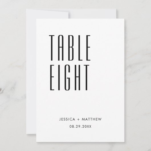 Minimalistisch Retro Vibes | Hochzeitsfeier Tischn (Vorderseite)