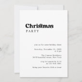 Minimalistisch Retro Weihnachts-Party Einladung (Vorderseite)