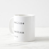 Minimalistisch Retro White Schreibwriter Custom We Kaffeetasse (Vorderseite Links)