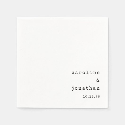 Minimalistisch Retro White Schreibwriter Custom We Serviette (Vorderseite)