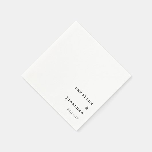 Minimalistisch Retro White Schreibwriter Custom We Serviette (Ecke)