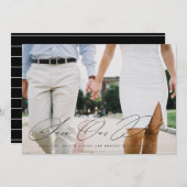 Minimalistisch Rettete unsere Datumskarte in Schwa Einladung (Vorne/Hinten)