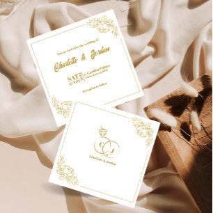 Minimalistisch Ring Gold Einladungs-Hochzeitskarte Einladung