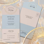 Minimalistisch Rings Wedding All In One Einladung