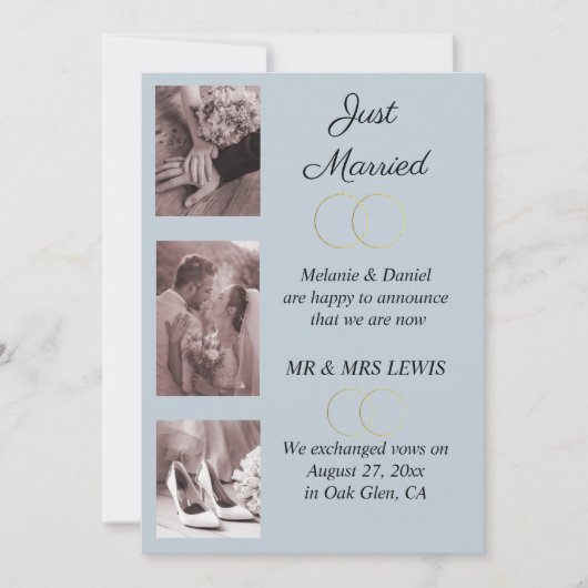 Minimalistisch Rings Wedding Ankündigung (Vorderseite)