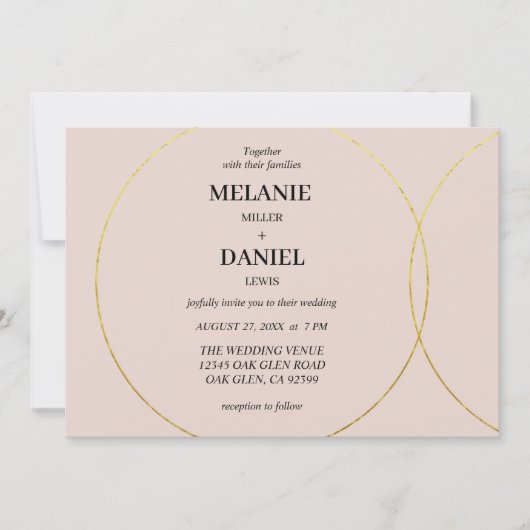 Minimalistisch Rings Wedding Einladung (Vorderseite)