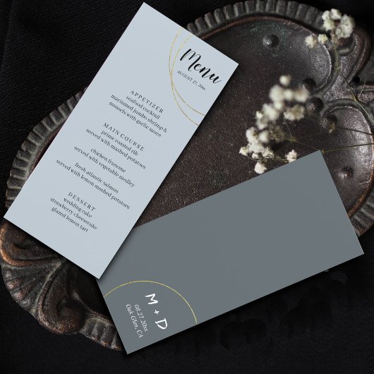 Minimalistisch Rings Wedding Menu Menükarte
