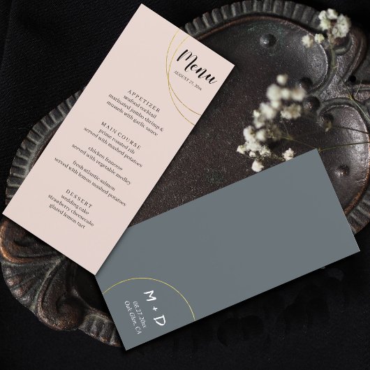 Minimalistisch Rings Wedding Menu Menükarte