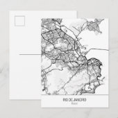 Minimalistisch Rio de Janeiro Brasilien Postkarte (Vorne/Hinten)