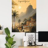 Minimalistisch Rio de Janeiro Skyline - Brasiliani Poster (Heimbüro)