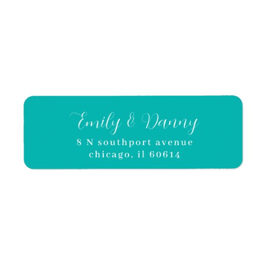 Minimalistisch Robin Egg Blue Elegant Hochzeitsadr (Vorne)