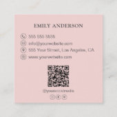 Minimalistisch Roller Bäckerei Pink Quadratische Visitenkarte (Rückseite)