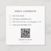 Minimalistisch Roller Bäckerei Weiß Rosa Quadratische Visitenkarte (Rückseite)