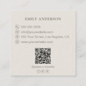 Minimalistisch Roller Bakery Neutral Quadratische Visitenkarte (Rückseite)