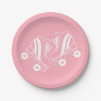 Minimalistisch Roller Skate Derby Skaten Pink