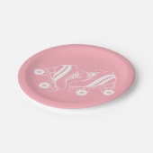 Minimalistisch Roller Skate Derby Skaten Pink Pappteller (Schrägansicht)