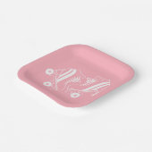 Minimalistisch Roller Skate Derby Skaten Pink Pappteller (Gewinkelt)