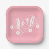 Minimalistisch Roller Skate Derby Skaten Pink Pappteller (Vorderseite)