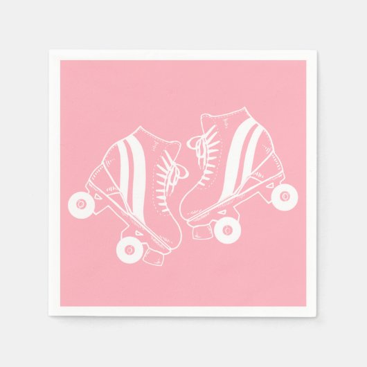 Minimalistisch Roller Skate Derby Skaten Pink Serviette (Vorderseite)