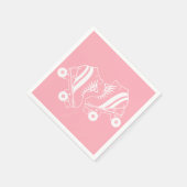 Minimalistisch Roller Skate Derby Skaten Pink Serviette (Ecke)