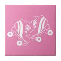 Minimalistisch Roller Skate Roller Skaten Pink