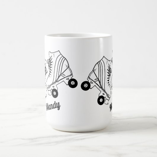 Minimalistisch Roller Skaten Zeichnend Individuell Kaffeetasse (Mittel)
