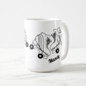Minimalistisch Roller Skaten Zeichnend Individuell Kaffeetasse (VorderseiteRechts)