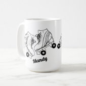 Minimalistisch Roller Skaten Zeichnend Individuell Kaffeetasse (Vorderseite Links)