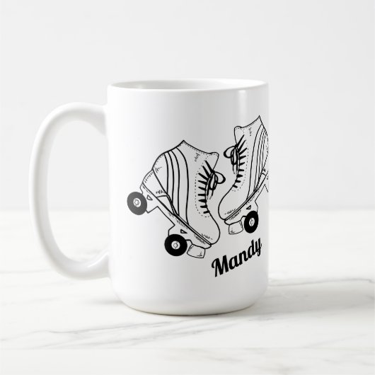 Minimalistisch Roller Skaten Zeichnend Individuell Kaffeetasse (Links)