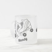 Minimalistisch Roller Skaten Zeichnend Individuell Mattglastasse (Vorderseite Links)