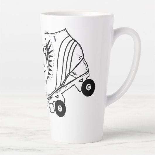 Minimalistisch Roller Skaten Zeichnend Individuell Milchtasse (Rechts)