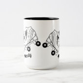 Minimalistisch Roller Skaten Zeichnend Individuell Zweifarbige Tasse (Mittel)