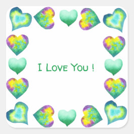 Minimalistisch Romantik I Liebe Sie Valentinstag Quadratischer Aufkleber