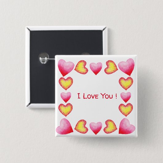 Minimalistisch Romantisch Ich liebe dich Valenti Button (Vorne & Hinten)