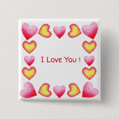 Minimalistisch Romantisch Ich liebe dich Valenti Button (Vorderseite)