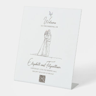 Minimalistisch Romantische Couple Bridal Blume Wil Sockelschild