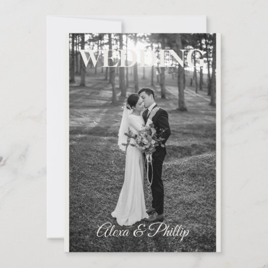 Minimalistisch-Romantische Hochzeit des Fotos Einladung (Vorderseite)