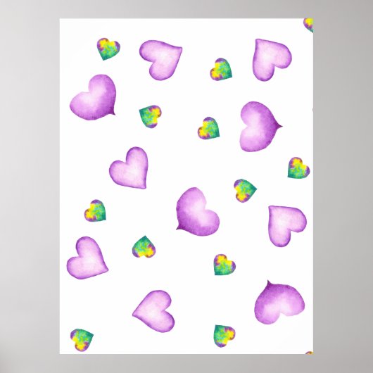 Minimalistisch Romantisches Aquarellherz Poster (Vorne)