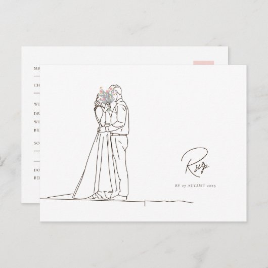 Minimalistisch Romantisches Couple Floral Bouquet Postkarte (Vorne/Hinten)