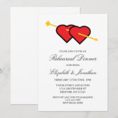 Minimalistisch Romantisches Herz Probe Abendessen Einladung (Vorne/Hinten)