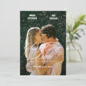 Minimalistisch Romantisches regnerisches Hochzeits Save The Date (Stehend Vorderseite)