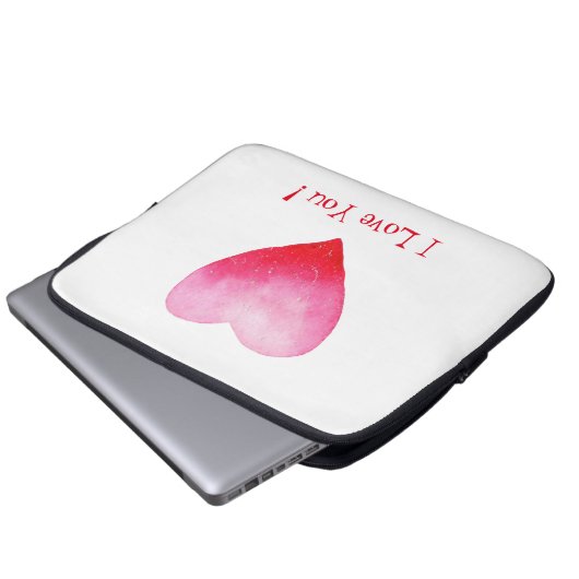 Minimalistisch Romantisches Rot I Liebe Herzlich W Laptopschutzhülle (Vorne Knopf)
