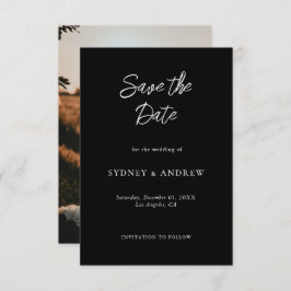 Minimalistisch Romantisches Schwarzes Foto Save The Date